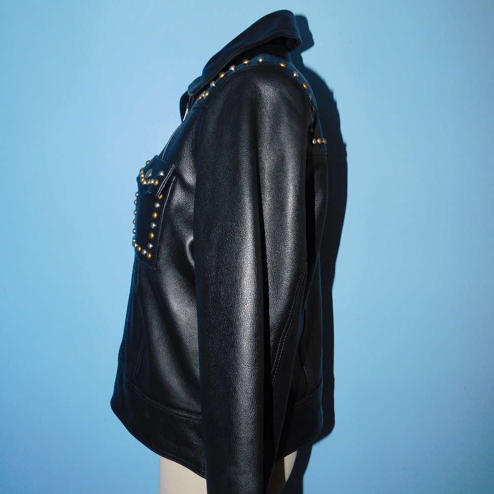Understated Studded Leather Jacket-60% Off Msrp - image 4